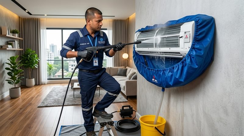 Dhaka AC Jet Wash Technician with 360 Wash Bag